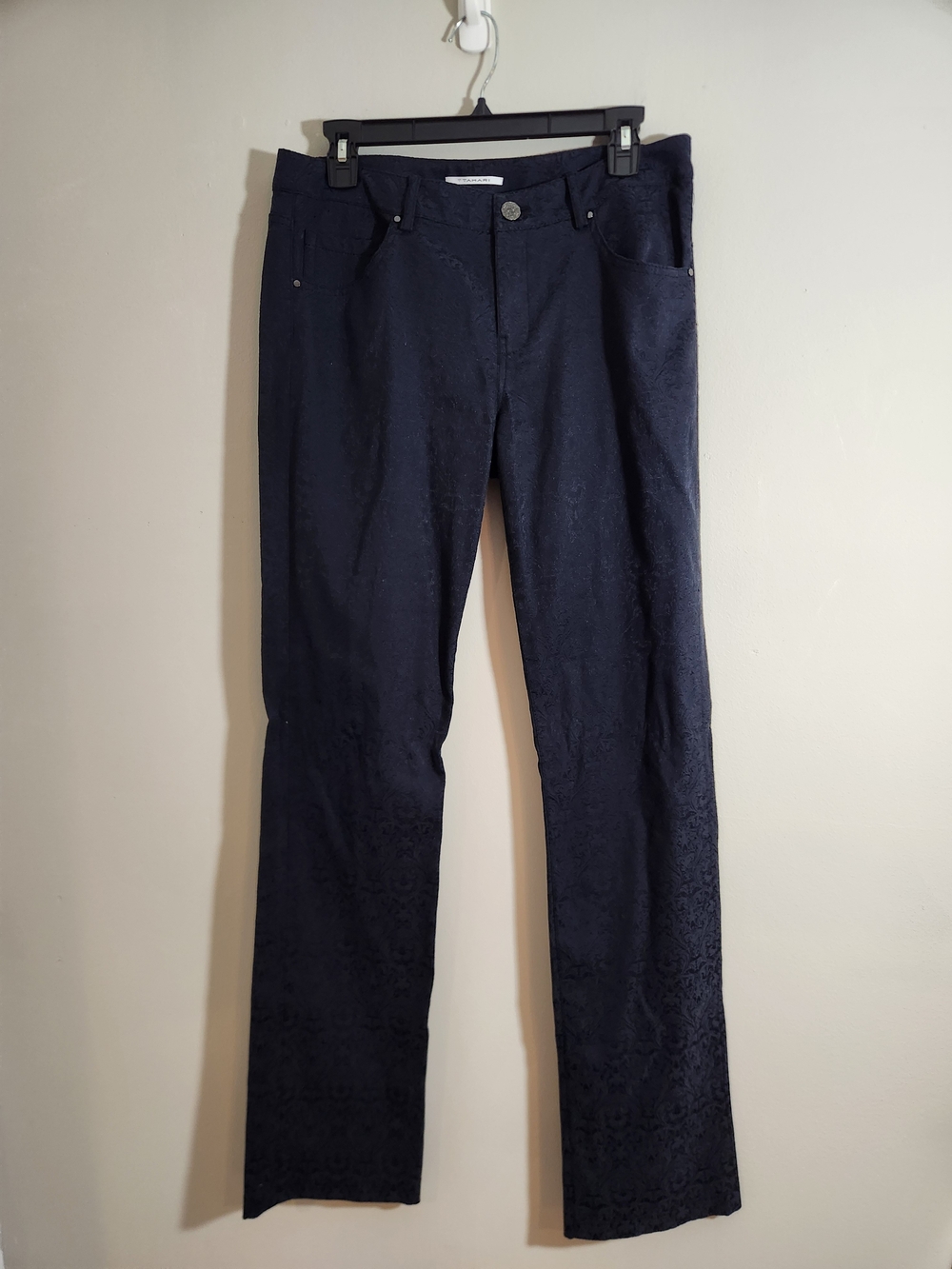 Tahari Goth Black Straight Leg Jacquard Brocade Pants Fancigoth Whimsigoth